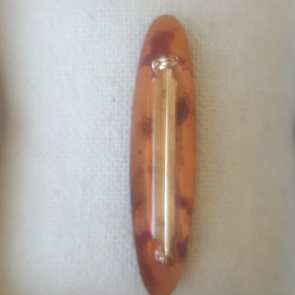 Vintage 80s Pin Brooch Blue Handmade Oval Shape Gift Jeans Eclectic Jewelry - Picture 2 of 2